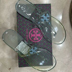 Tory Burch Mini Miller Flat Thong-TPU Size 7 NWT Color Blue Eyes  Style 65039